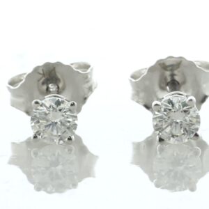 14ct White Gold Single Stone Prong Set Diamond Stud Earring 0.50