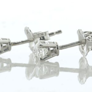 14ct White Gold Single Stone Prong Set Diamond Stud Earring 0.50