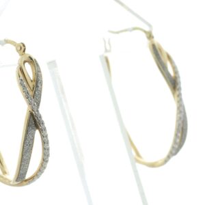 14ct Yellow Gold ‘Infinity’ Diamond Hoop Earring 0.25