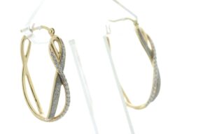 14ct Yellow Gold ‘Infinity’ Diamond Hoop Earring 0.25