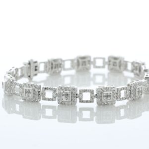 14ct White Gold Full Eternity Diamond Bracelet 3.80