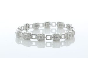 14ct White Gold Full Eternity Diamond Bracelet 3.80