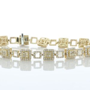 14ct Yellow Gold Full Eternity Diamond Bracelet 4.05