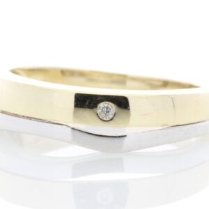 9ct Yellow Gold Single Stone Rub Over Set Diamond Ring 0.01 Carats