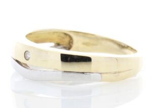 9ct Yellow Gold Single Stone Rub Over Set Diamond Ring 0.01 Carats