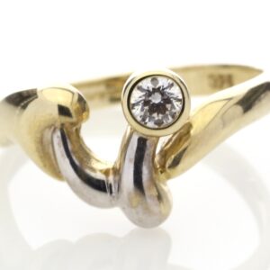 9ct Single Stone Rub Over Set Diamond Ring 0.20 Carats