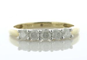 9ct Yellow Gold Five Stone Diamond Ring 0.50