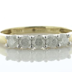 9ct Yellow Gold Five Stone Diamond Ring 0.50