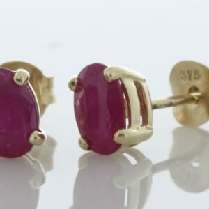 9ct Yellow Gold Ruby Earring (R1.12)