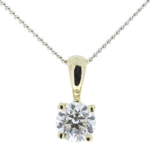 9ct Four Claw Set Diamond Pendant 0.20 Carats