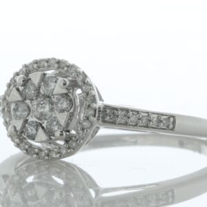 9ct White Gold Round Cluster Diamond Ring 0.25