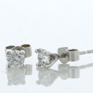 9ct White Gold Single Stone Diamond Earring 0.33