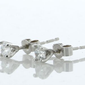 9ct White Gold Single Stone Diamond Earring 0.33