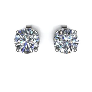 9ct White Gold Four Claw Set Diamond Earring 0.20 Carats