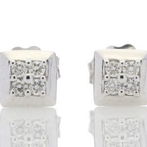 9ct White Gold Diamond Earring 0.07 Carats