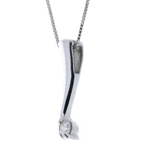 9ct White Gold Single Stone Fancy Claw Set Diamond Pendant 0.18 Carats