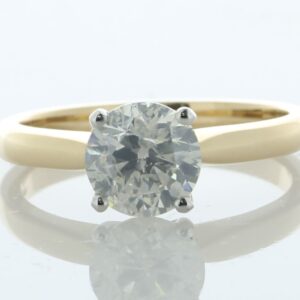 18ct Yellow Gold Single Stone Prong Set Diamond Ring 1.30