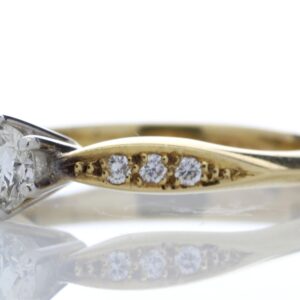 18ct Single Stone Claw Set With Stone Set Shoulders Diamond Ring 0.42 Carats