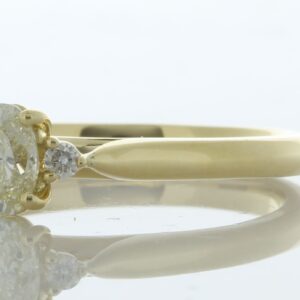 18ct Yellow Gold Oval Cut Diamond Shoulder Set Ring 0.50