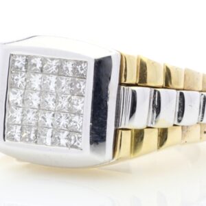 18ct Yellow Gold Gents Diamond Signet Ring 1.25 Carats