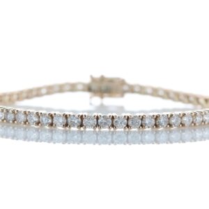 18ct Rose Gold Tennis Diamond Bracelet 4.33 Carats