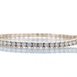 18ct Rose Gold Tennis Diamond Bracelet 4.33 Carats