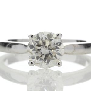 18ct White Gold Single Stone Claw Set Diamond Ring 1.24 Carats