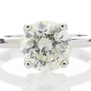 18ct White Gold Single Stone Claw Set Diamond Ring 3.07 Carats