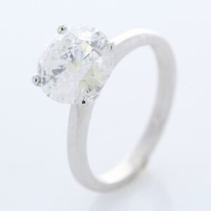 18ct White Gold Single Stone Prong Set Diamond Ring 3.00 Carats