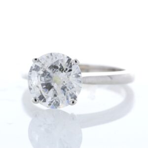 18ct White Gold Single Stone Prong Set Diamond Ring 3.00 Carats