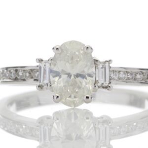 18ct Single Stone Claw Set With Stone Set Shoulders Diamond Ring (0.81) 1.05 Carats