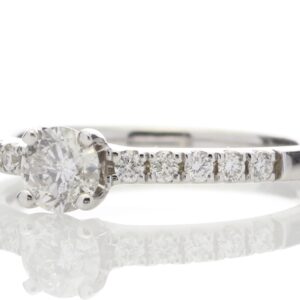 18ct Single Stone Claw Set With Stone Set Shoulders Diamond Ring 0.56 Carats