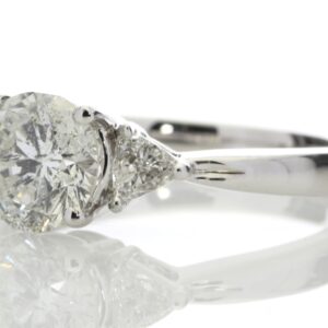 18ct White Gold Single Stone Claw Set With Stone Set Shoulders Diamond Ring (1.38) 1.59 Carats