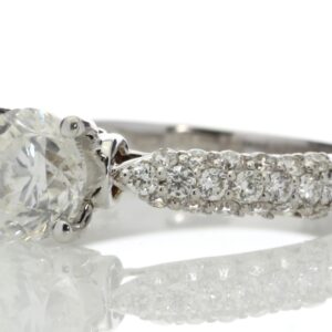 18ct White Gold Single Stone Claw Set With Stone Set Shoulders Diamond Ring (1.08) 1.58 Carats