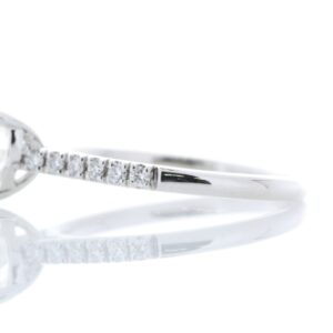 18ct White Gold Single Stone Heart Cut  With Stone Set Shoulders Diamond Ring (1.00) 1.17