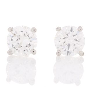 18ct White Gold Single Stone Diamond Earring 0.80 Carats