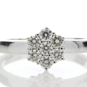 9ct White Gold Diamond Cluster Ring 0.45 Carats