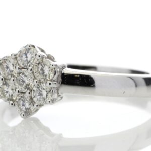 9ct White Gold Diamond Cluster Ring 0.45 Carats