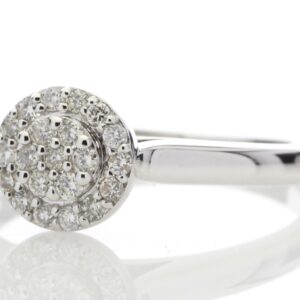 9ct White Gold Diamond Cluster Ring 0.24 Carats