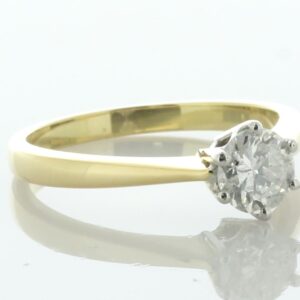 18ct Yellow Gold Single Stone Six Claw Set Diamond Ring 0.79