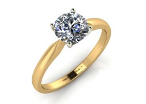 18ct Yellow Gold Single Stone Claw Set Diamond Ring D VS 0.25 Carats