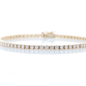 18ct Rose Gold Tennis Diamond Bracelet 2.00 Carats