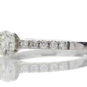 18ct Single Stone Claw Set With Stone Set Shoulders Diamond Ring (0.52) 0.69 Carats