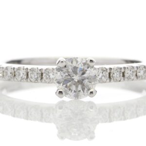 18ct Single Stone Claw Set With Stone Set Shoulders Diamond Ring 0.56 Carats