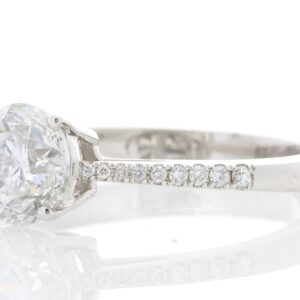 18ct White Gold Single Stone Claw Set With Stone Set Shoulders Diamond Ring (1.72) 1.83 Carats