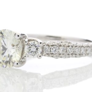 18ct White Gold Single Stone Claw Set With Stone Set Shoulders Diamond Ring (1.40) 2.07 Carats