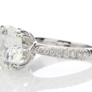 18ct White Gold Single Stone Claw Set With Stone Set Shoulders Diamond Ring 5.01 Carats