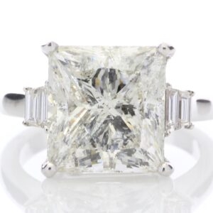 18ct White Gold Single Stone Claw Set With Stone Set Shoulders Diamond Ring 8.50 Carats