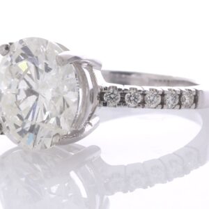 18ct White Gold Single Stone With Stone Set Shoulders Diamond Ring (5.01) 5.19