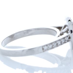 18ct White Gold Single Stone With Halo Setting Ring 1.00 Carats